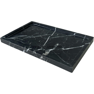 Best Quality Unique Design Serving <b>Marble</b> Tray Supplies <b>Large</b> Rectangular <b>Marble</b> Tray with Rectangle Shape Ruffle Border - Product Image 4