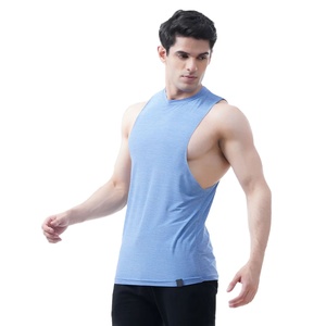 2024 llegada hombres Sky 100% algodón Racer Back Singlet camisetas sin mangas hechas a medida en MOQ bajo Chaleco de verano tamaño XS para uso en el gimnasio - Product Image 1