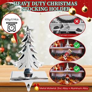 Elegante soporte de calcetín de Navidad de Metal dorado rústico para chimenea Mantel festivo estante de exhibición colgante de vacaciones - Product Image 6