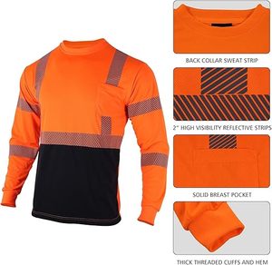 Camisetas de Alta Visibilidad Reflectantes de Seguridad de Primera Calidad, Camisetas de Manga Larga para Trabajo de Construcción para Hombre - Product Image 4