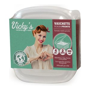 Set of 4 disposable <b>trays</b> (14x12.5x7.5cm) (500ml) SCALDAPRONTO 3212001 - Product Image 1