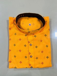 Kurta pour homme en coton 100% imprimé, anti-rides, écologique, coupe classique, par l'exportateur en gros Fabzone - Product Image 5