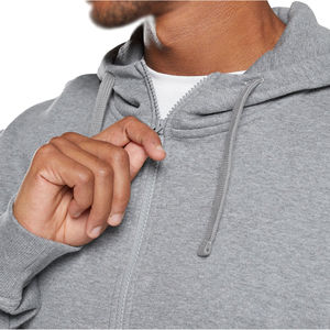 เสื้อฮู้ดผู้ชายไซส์ใหญ่สำหรับฤดูหนาว แบบซิปคลุมหน้า ผ้าฟลีซคอตตอน 100% สีพื้น ล้างสีแล้ว รับสกรีนโลโก้ตามแบบ - Product Image 5