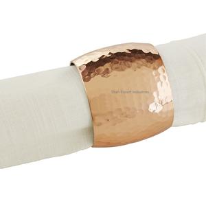 Anneaux de serviette en métal de forme carrée or fini pour les fêtes de mariage décor de table porte-serviettes faits à la main - Product Image 3