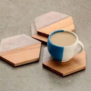 Manteles individuales con acabado Natural de alta calidad, juego de posavasos de madera decorativos para exhibición de tazas de té y café, 100% ecológico - Product Image 1