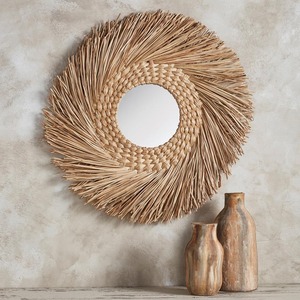 กระจกแขวนผนังหญ้าทะเลทอคุณภาพสูงสำหรับตกแต่งบ้านสไตล์วินเทจอาร์ตเดคโคตกแต่งบ้านจากเวียดนาม - Product Image 2