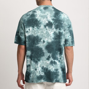 Camisas personalizadas de verano con tinte de corbata para hombres, producción OEM de tela de algodón transpirable con impresión de logotipo y marca de etiqueta privada - Product Image 3