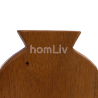 Florero Decorativo de Madera de Caoba Natural Hecho a Mano, Soporte Minimalista para Hierba de Pampas de Madera Sólida Sostenible, Decoración para el Hogar