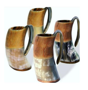 Taza de cuerno de búfalo brandy Vikingo y taza de cerveza mango de cuerno beber artesanía café taza de Fiesta Medieval hogar jardín cocina Decoración - Product Image 4