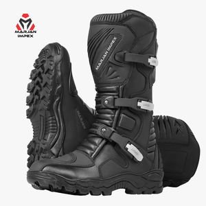 All Season Motorcycle Adventure Waterproof <b>Boots</b> Leather Construction TPU Safety Panels Rubber Grip Sole - Product Image 1