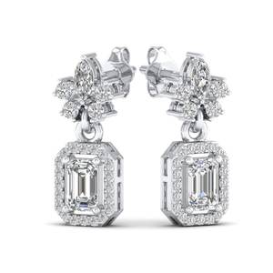 Pendientes Largos de Plata de Ley 925 con Diamantes Cultivados en Laboratorio REYES CVD HPHT, Joyería Fina para Mujer, Certificados por IGI - Product Image 5