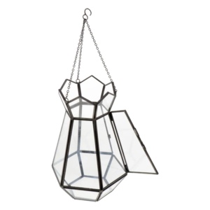 Último diseñador colgante de Metal enmarcado de vidrio soporte de luz de té Oro Negro linternas tarros logotipo personalizado alto cónico hecho a mano Rectangular - Product Image 4