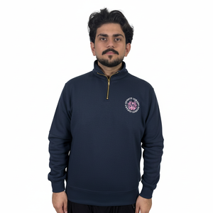 เสื้อสเวตเชิ้ตผู้ชายคุณภาพสูง ซิป ¼  ผ้าเฟรนช์เทอร์รี่ ย้อมสีพื้น 100% ผ้าฝ้าย ซับในระบายอากาศ ขายส่งเสื้อสเวตเชิ้ตพื้นฐาน - Product Image 1