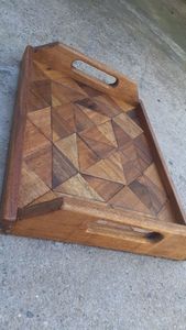 ถาดเสิร์ฟทำจากไม้เป็นมิตรพร้อมที่จับถาดใส่กาแฟสีเรียบง่ายทันสมัยสำหรับห้องนั่งเล่นถาดไม้ตกแต่ง - Product Image 6