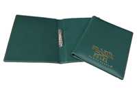 Carpeta de Menú Elegante de Alta Calidad, Tamaño A4, en Cuero PU, con Hermoso Diseño Dorado en Relieve de Bosque, con Clip, para Uso en Restaurantes