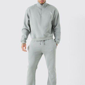 Ropa de calle con cremallera de alta calidad, chándal de poliéster para correr, de algodón 100% chaqueta con capucha, conjunto de pantalones cortos para correr, chándal para hombre - Product Image 1