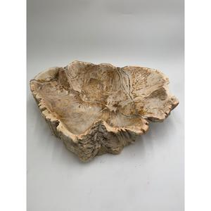 Vase en bois pétrifié naturel fait main jusqu'à 40 cm, décoration intérieure de luxe avec grande coupelle décorative - Product Image 1