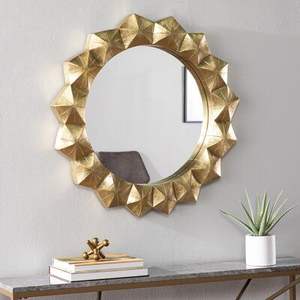 Cadre de feuilles en métal sans rouille miroir de tournesol miroir mural décoratif intérieur de la maison super vente miroir d'art mural fantaisie pour la maison - Product Image 4