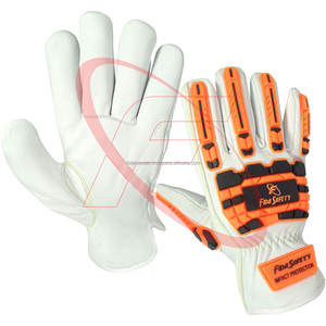 Gants de mécanicien de protection contre les chocs personnalisés pour hommes en cuir de chèvre non doublé TPR best-seller gants de conducteur industriels - Product Image 5