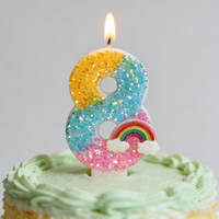 Bougies d'anniversaire colorées arc-en-ciel, bougies créatives en paraffine pour les décorations d'ambiance de fête d'anniversaire et de mariage