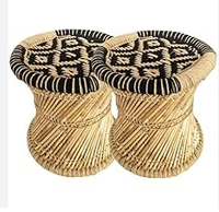 Premium Kalite Çevre Dostu Bambu Hint Kamışı Rattan Puf Ayak Dayama Yeri Osmanlı Taburesi Ecowoodies Çağdaş Depo Oturma Odası