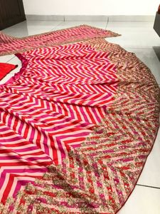 Ropa festiva bonita para fiesta, nueva llegada, tendencia de lujo, seda crepé Digital, Lehenga choli con Georgette Dupatta - Product Image 6