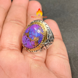 Anillo de Plata de Ley 925 para hombre, piedra preciosa turquesa de cobre, joyería de boda chapada en rodio de lujo, piedras naturales, regalos de lujo para hombre - Product Image 5