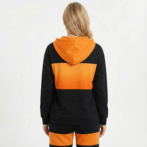 Sweat-shirts à capuche tendance pour femmes, fabriqués sur mesure par OEM, avec blocs de couleur élégants, bouton Henley, poche, manches longues, pull décontracté, streetwear - Product Image 3