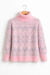 เสื้อสเวตเตอร์ถักลายชาติพันธุ์สำหรับผู้หญิง ดีไซน์หรูหรา เนื้อผ้านุ่ม ระบายอากาศได้ดี คอเต่า สไตล์วินเทจเก๋ไก๋ - Product Image 6