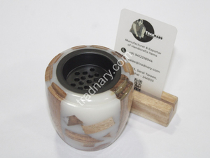 Dernier brûleur traditionnel en bois de Mubkhar en résine Bukhoor brûleur d'encens à usage intérieur pour Ramadan Eid Tradnary Exim Pvt Ltd - Product Image 3