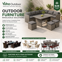 Ensemble de jardin en acier 4 pièces tout temps, mobilier de patio extérieur confortable, canapé en métal durable, designs pour salon et salle à manger