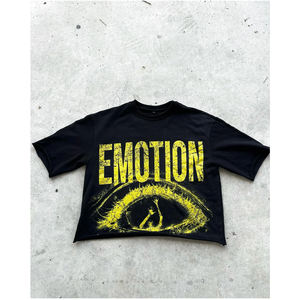 Camiseta de Algodón Grueso de 300 GSM con Logotipo Personalizado, Estilo Holgado con Hombros Caídos para Hombre, Camiseta Urbana, Camiseta Corta de Corte Cuadrado para Hombre - Product Image 1