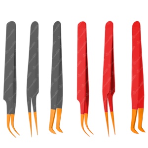 แหนบปลายแหลมสำหรับต่อขนตาปลอมทำจากสเตนเลสมืออาชีพโลโก้ตามสั่ง - Product Image 3
