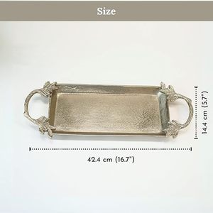 Plateau de service rectangulaire en aluminium pour hôtel, maison, buffet, nourriture, café, présentation de gâteaux, de snacks - Product Image 3