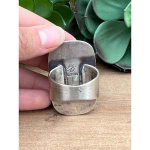 Anillo de Plata de Ley Chapado en Oro Rosa con Jaspe Cebra Navajo, Engaste de Bisel Moderno, Talla 13, Regalo Perfecto - Product Image 4