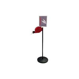 Kit completo per biglietteria coda-120cm metallo nero con Base rotonda, Dispenser e biglietti 2,000 - Product Image 1