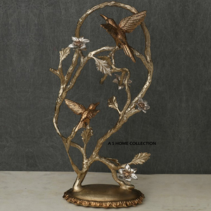 Statue humaine en chrome doré tendance avec base en bois, événements de mariage, présentation élégante, modèle de sculpture de forme carrée - Product Image 4