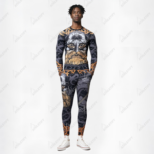 Men's Long Sleeve Breathable Quick Dry Customizable Sublimated Design Compression Rash <b>Guard</b> Shirts BJJ MMA Martial Arts Wear - Product Image 1