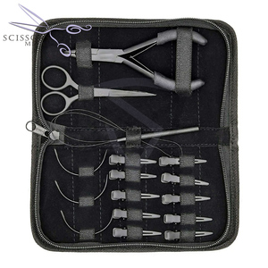 Tijeras Profesionales de Metal Negro Mate, Venta al por Mayor, Acero Inoxidable de Grado Quirúrgico, Color Personalizado, para Extensiones de Cabello - Product Image 3