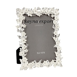 Luxury <b>Black</b> Branch and Gold Leaf Design <b>Square</b> Metal <b>Photo</b> <b>Frame</b> Wedding Gift - Product Image 3