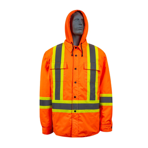 ชุดเสื้อแจ็คเก็ตและกางเกงทำงานแบบสะท้อนแสงสำหรับงานกลางคืน ทนทาน กันน้ำ ผลิตจากโพลีเอสเตอร์  มีกระเป๋าหลายช่อง  ปลอดภัย - Product Image 1