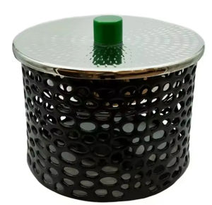 Lot de 1 plat de service portable en métal noir/argent en forme de dôme pour micro-ondes, vente en gros - Product Image 2