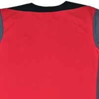 T-shirts pour hommes de haute qualité personnalisés, en laine peignée formelle, lourds, à blocs de couleur, en forme d'arc, patchwork, contrastés, à panneaux