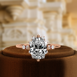 1.Ct Classic Oval Cut Lab Grown Diamond Solitario Anillo de compromiso Sólido 14K Oro E/VS2 IGI Certified Cluster Wedding Parties - Product Image 5