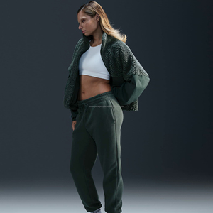 Sudadera con capucha y pantalones con cremallera OEM para mujer, ropa de moda de lana de invierno ODM Premium de marca personalizada con técnicas bordadas - Product Image 1