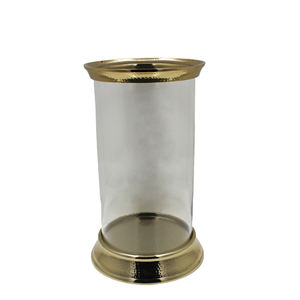 ชุดเชิงเทียนอลูมิเนียมและแก้ว2ชิ้นที่ใส่เทียนทรงเรียวขนาดเล็กสีนิกเกิลสำหรับตกแต่งงานแต่งงาน - Product Image 6