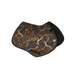 Selle de cheval personnalisée imprimée, tissu en coton respirant avec rembourrage en laine pour le dressage et le saut, norme internationale - Product Image 1