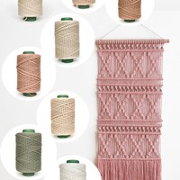Met De Hand Geweven Mooie Kleurrijke Katoenen Touw Macrame Gebruikt Om Diy Ambachten En Geweven Manden Brokaat Stof Voor Tassen Te Creëren