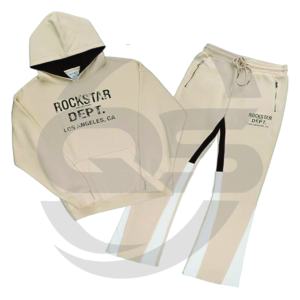 Vente en Gros Logo Personnalisé Streetwear Causal Coton Oversize Baggy Jogging Jambe Large Empilé Côté Rayé Pantalon de Survêtement Hommes - Product Image 1