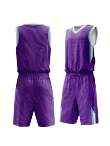 Ensemble de maillots de basket-ball réversibles personnalisés, uniformes pour hommes, polyester respirant, vêtements de basket-ball, uniformes de basket-ball - Product Image 4